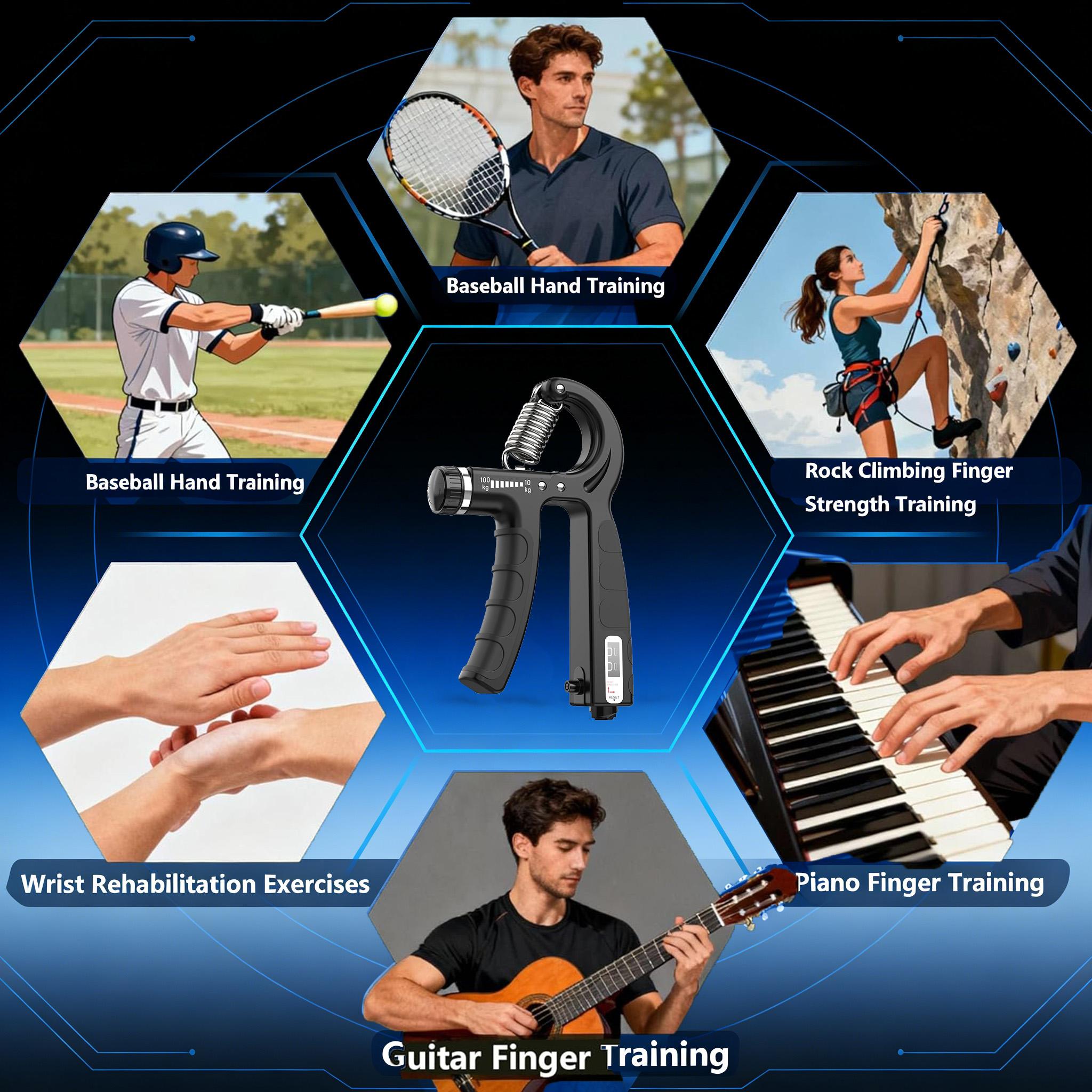 Complete Vein-Boosting Forearm Training Kit, 5-in-1 Hand Exerciser Set Ideal for Grip Strength, Finger Fitness & Stress Relief