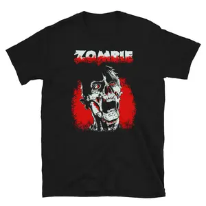 Zombie Living Dead Evil Apocalypse T Shirt, Undead Macabre Horror Monster Graphic Tee, Mens Womens Unisex Short Sleeve Black Cotton Shirt