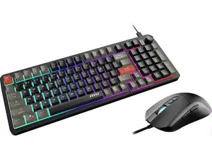 MSI Forge GK110 & GM320 Combo - Gaming Keyboard & Mouse Set, Membrane Switches, 1.5m USB-A to C (detachable), Adjustable 12.8K DPI, RGB