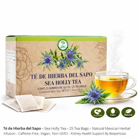 Hierba del Sapo Herbal Tea (Mexican Thistle) - 25 Tea Bags - 100% Natural Eryngium heterophyllum - Traditional Infusion Made in Mexico - Caffeine-Free, Vegan, Non-GMO - Authentic by High Supreme