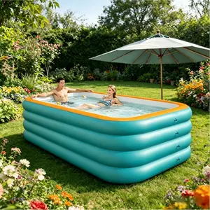 Luxury Foldable Portable Inflatable Pool, Durable Thick PVC Material, Ideal for Garden, Backyard, Roof, Summer Gift, Adult and Family Party