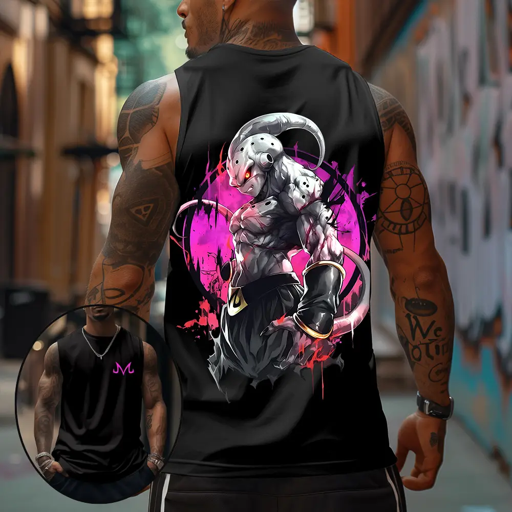Dragon Ball Z dbz Kid Buu Majin Buu Unisex Summer Outfit Men's Streetwear Top Rated 80s 90s Graphic Tees Cotton Anime Tank Tops for Gifts - Menswear