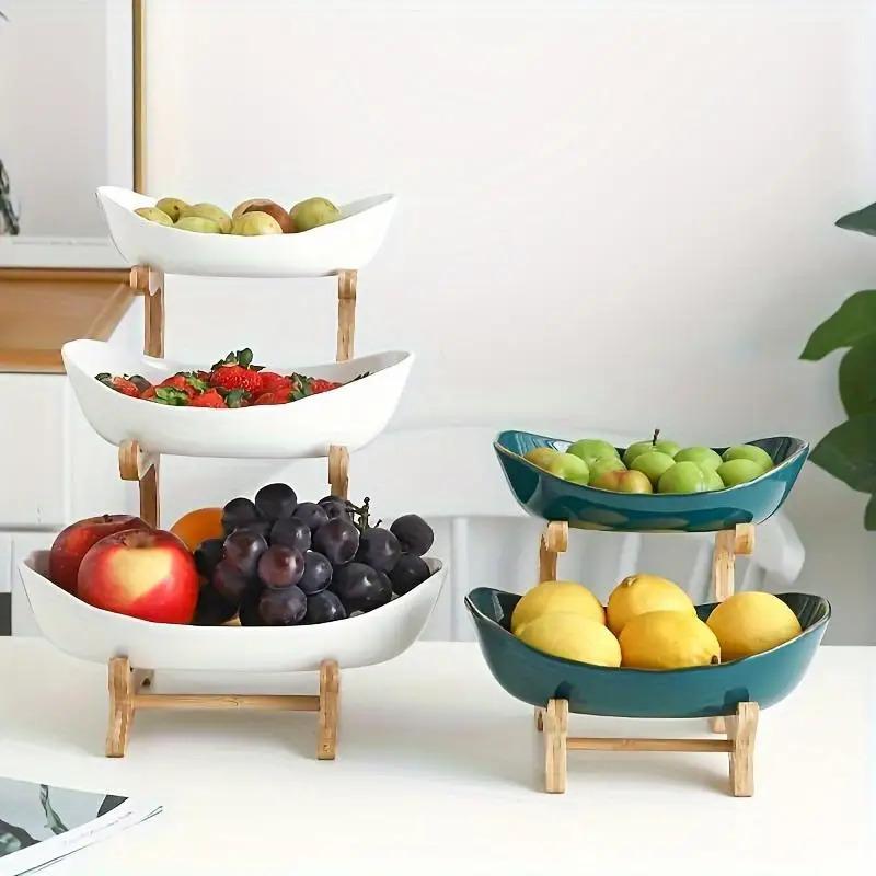 Elegant Tiered Luxury Fruit Stand Creative Candy Display Layer Bowl Home Snack Bread Tray Living Wall Shelves