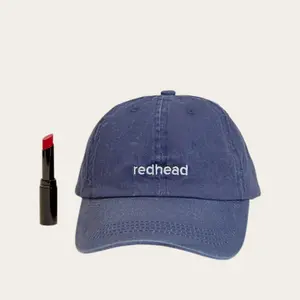How to be a Redhead Red Lip + Blue Jean Hat Kit - Finally Bold Lipstick in Perfectly Red & Blue Jean Redhead Hat