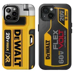 DeWALT Battery Phone Case Matching Couple Power Tool Design Yellow Black Protective Cover for iPhone 17 16 15 14 13 12 11 Pro Max Plus Shockproof Shell