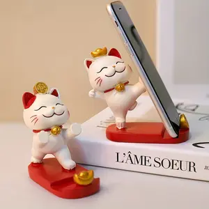 1pc Mobile Phone Tablet Holder Cute Cartoon Cat Stand Office Desk Ornament Suitable for Mobile Phones and Tablets