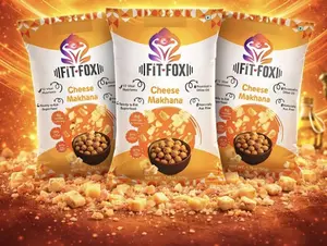 FIT FOX Cheese Makhana, Pack of 3, High Protein Snack, 1.76 oz, Roasted in Olive Oil