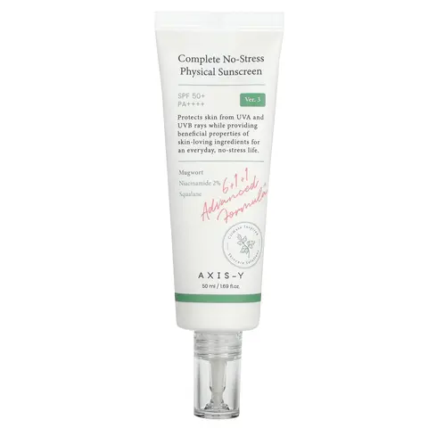 Axis-Y Complete No-Stress Physical Sunscreen, SPF 50+, PA++++, Version 3, 1.69 fl oz (50 ml)