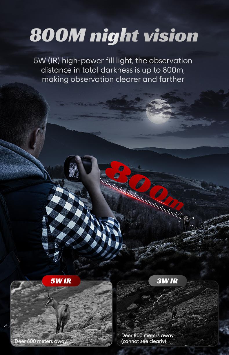 2.5K HD Digital Night Vision Goggles, 10X Zoom 7 Level IR Infrared Night Vision Monocular, 10MP Photo Video Recording, 2000mAh Rechargeable for Outdoor Hunting