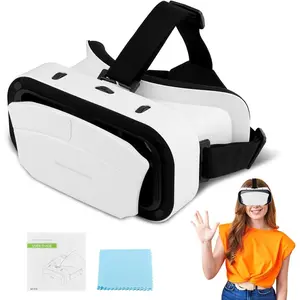 Reality Goggles,  VR Glasses Adjustable VR Headset with Wide Angle Lens for Movies , Anti-Blue Eyes Protected- Universal  Reality Goggles Set for Beginners