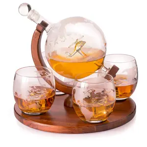 Helicopter Whiskey Decanter Set – For pilots & aviation fans. Unique globe decanter with military helicopter design. Ideal for whiskey lovers & décor