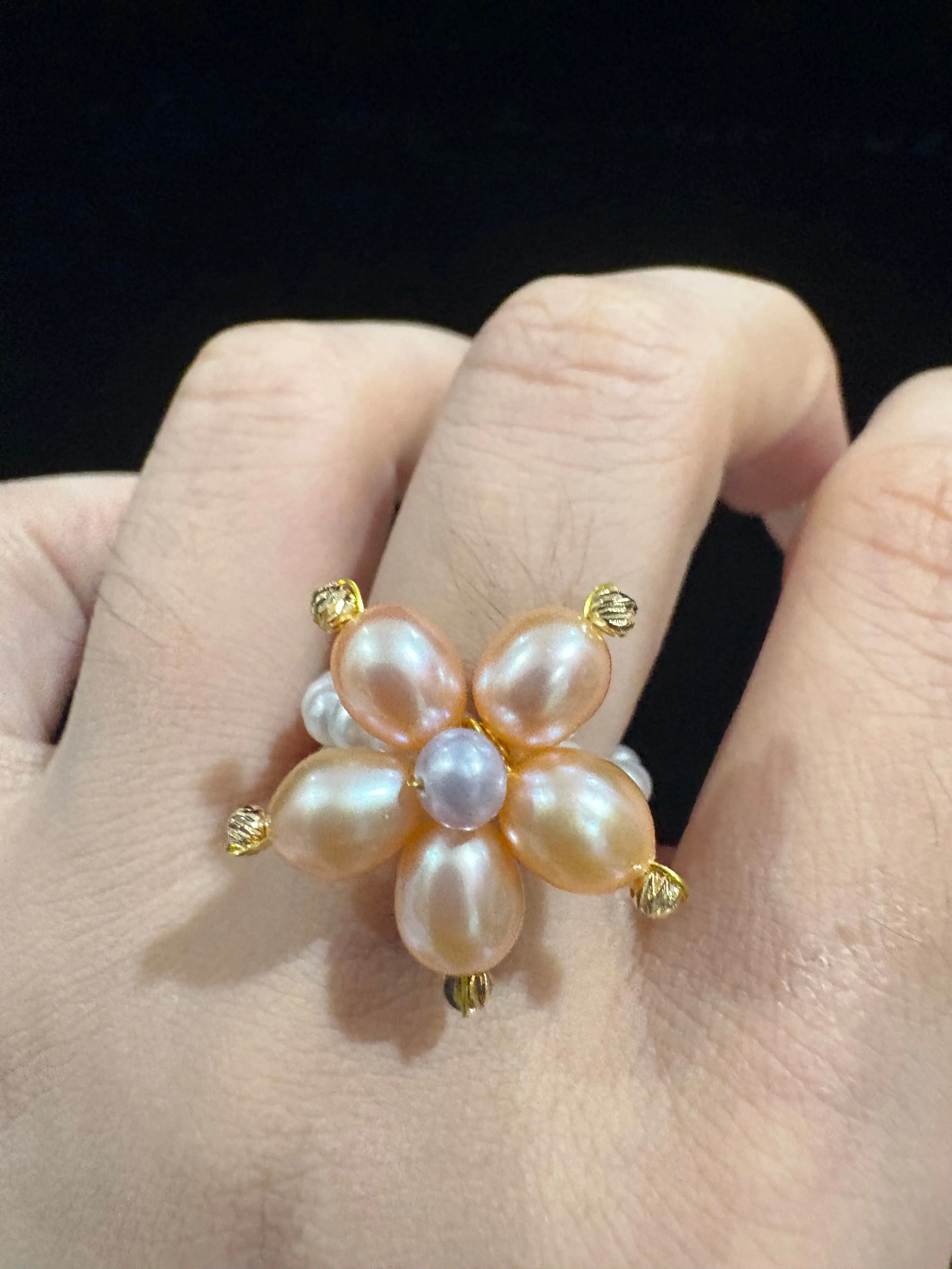 NO.11-Freshwater flower pearls ring