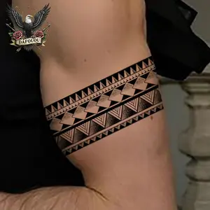 Geometric Pattern Temporary Tattoo, Waterproof Long Lasting Fake Tattoo, Body Art Sticker for Party, Festival, Beach, Music Festival