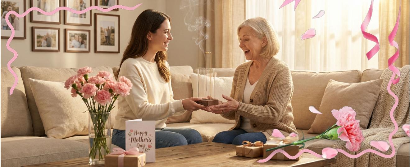 Ceremony Incense Holder, Wooden Incense Holder for Sticks with Glass Ash Catcher, Anti-ash Incense Burner with 20 Incense Sticks and a Ash Brush for Meditation Yoga Spa Room Decor