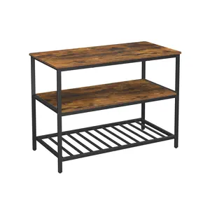 VASAGLE Industrial Kitchen Island with 3 Shelves Organiser Racks