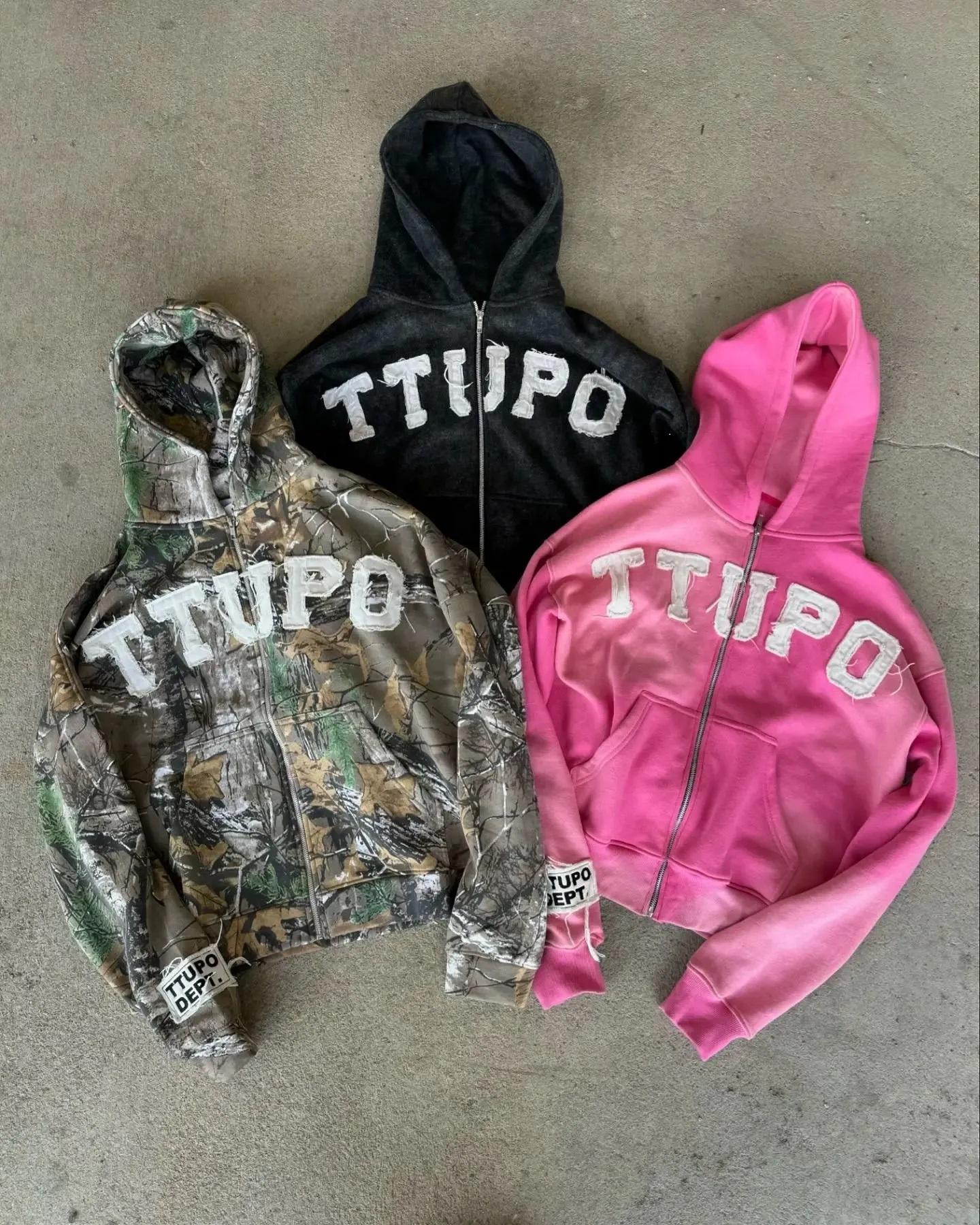 Y2K Leaf Pattern Camouflage Zip-Up Hoodie - Loose Fit Vintage Letter Embroidery Sweatshirt for Couples - Streetwear Hip Hop Gothic Style All Oversized Embroidery Christmas Halloween Thanksgiving Day Menswear Tops Man Pullover Long Sleeve