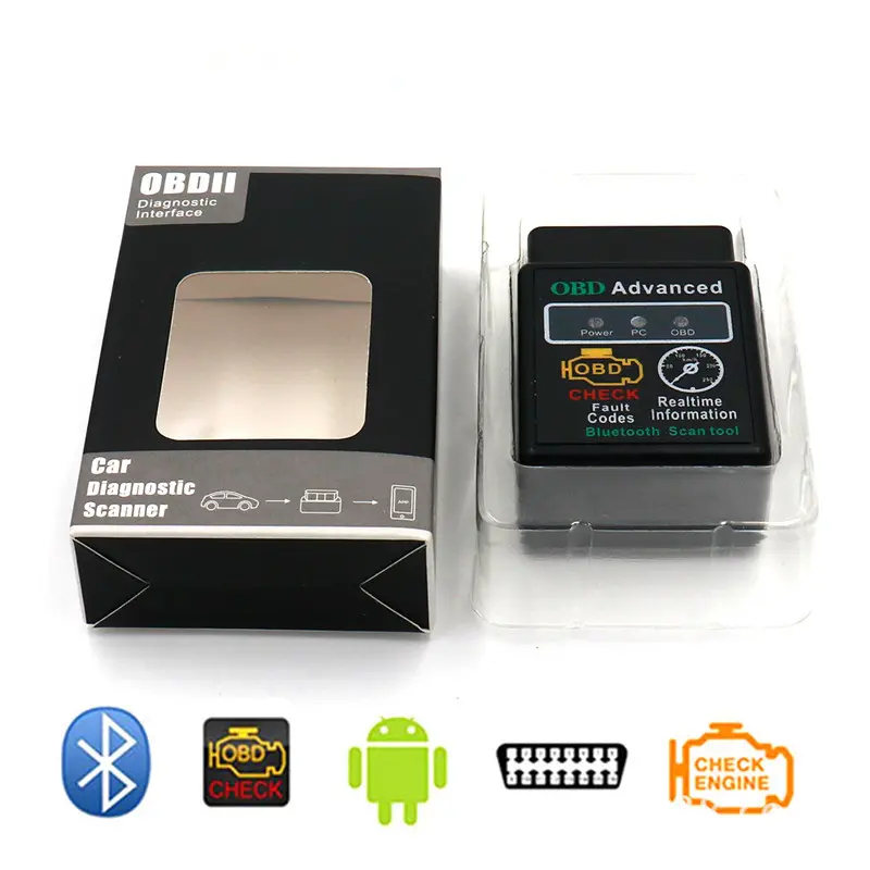 V2.1 Bluetooth OBD2 ELM327 Car Diagnostic Scanner - Compact Tool, Discreet Fault Code Reader, Plug-and-Play, Hidden Vehicle Data Access, Realtime Scanning, Live Performance Monitoring, 1.77 X 0.98 X 2.56 Inches, Discreet Compact