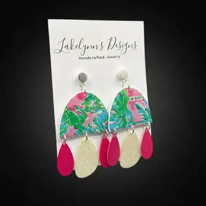 Women's Sky Tropical Arch Dangle Earrings - Lightweight Colorful Whimsical Costume Jewelry, Unique Charm Fashion Accessory, Colorful Earrings, Whimsical Earrings