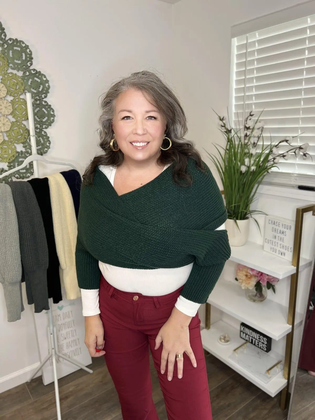 Wrap Me Up Knit Sweater Scarf  Shrug Wrap Knitwear Fashion Style Statement Womenswear Tops Fit Traditional