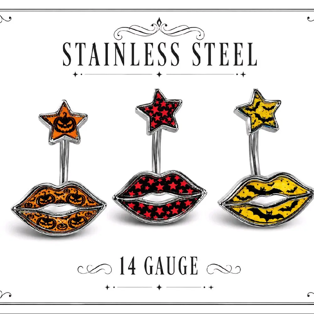 3 Pack Halloween Belly Piercings