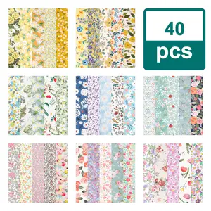 40Pcs Cotton Jelly Roll Fabric Precut Strips - 2.5x19.7" Precut Quilting Strips Bundles,Floral Precut Craft Fabric Bundle,Sewing Lover Gift,for DIY Crafts,Quilting