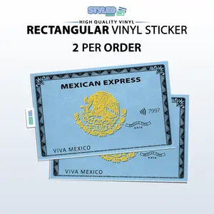 blue Mexican express rectangle vinyl sticker
