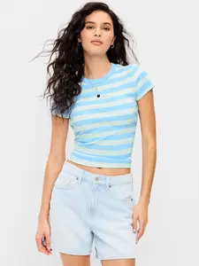 Old Navy Women's Snug Crew-Neck Ribbed T-Shirt