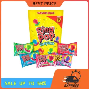 Rlng Pop 20 Count Valentine’s Candy Lollipop Variety Party Pack - Bulk Lollipops w/ Assorted Fruity Flavors Individually Wrapped Suckers - Candy for Valentine’s Goodie Bags & Party Favors for Kids