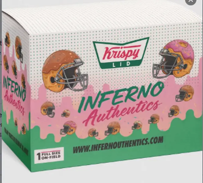 Dome "Inferno Authentics Krispy" Full Size Authentic Football HLMT Memorabilia with Certificate of Authenticity