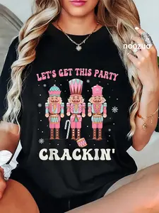 100% Cotton Let's Get This Party Crackin' Nutcracker Pajamas Girl T-Shirt