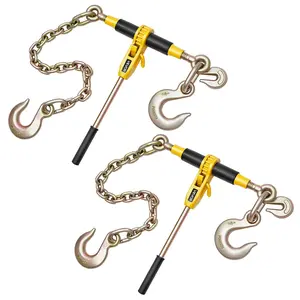fathersdaygift VEVOR Ratchet Chain Binder, 9200 lbs Working Load, Chain Binders Compatible with 3/8 in - 1/2 in Chains, Heavy Duty Ratchet Load Binder with Handles for Truck, Tie Down, Hauling, Towing, Logging