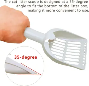 2 Pack Large Cat Litter Scoop Set with Bee-Shaped Wand Toy Refill, Heavy Duty Cat Scooper for Litter Box with 7mm Wide Large Holes, Long Handle & Hanging Hook, Kitty Litter Box Cleaning Tool