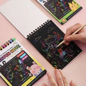 Children Scratch Art Book DIY Colorful Drawing Pad Creative Fun Paper Suitable for Toddlers, Kids' Art Activity Journal