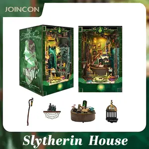 DIY Slytherin House Inspired Mystic Book Nook Kit – 3D Wizarding World Shelf Insert, Snake-Emblem Magic Scene, Easy-Build Decor & Gift for Fantasy Enthusiasts