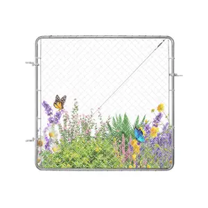 VEVOR Chain Link Fence Gate, 70x 72 in, Adjustable Chain Link Fence Panel, Fit 3 ft (W)x 4 ft (H) Garden Fence Gate Opening, Rust-Resistant Galvanized Fencing Gate for Farm Posts Not Included