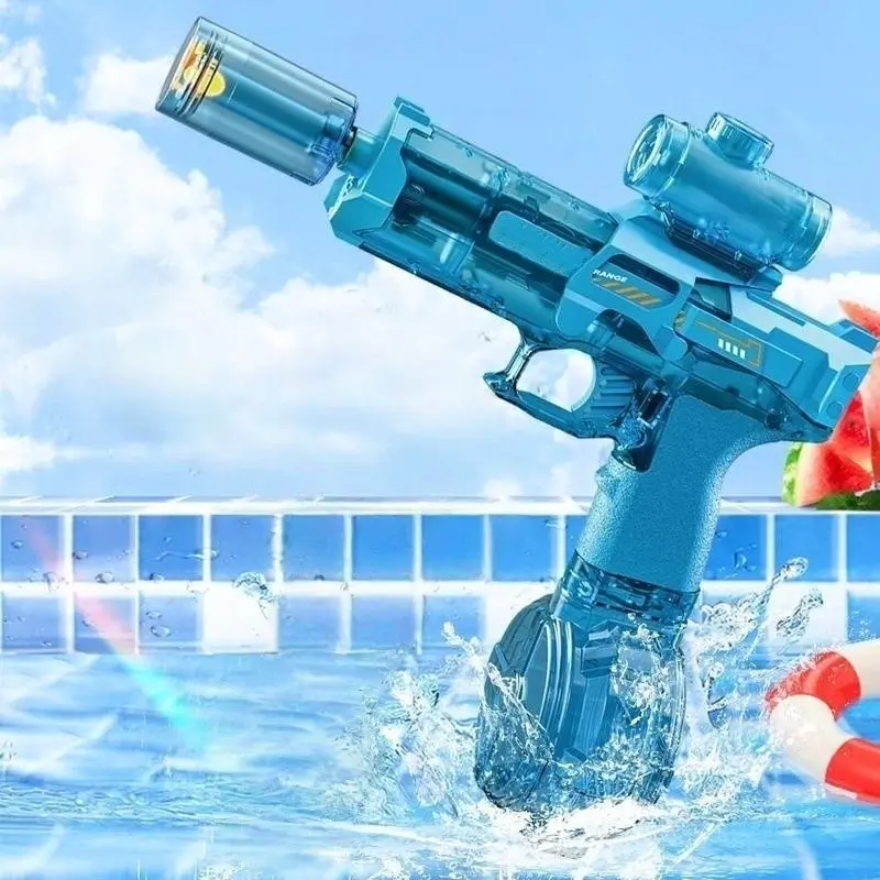 LED Electric Water Gun Blasters, Squirt Guns with Flame Light Effect, Rechargeable Lithium Battery, Safe Outdoor Toy for Adults and Kids, Summer Party Gift