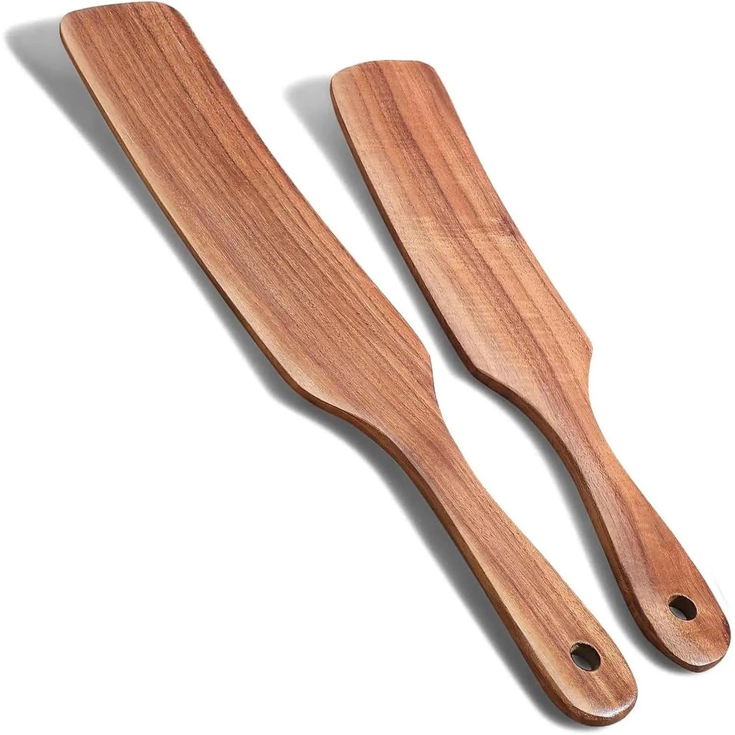 Acacia Wooden Spurtle Set - 2-Piece Kitchen Utensils with Spatula, Easy to Clean, Heat Resistant, Odor-Free, Large Size, Durable, Safe for Non-Stick Cookware, As Seen on TV Kitchen Gadgets