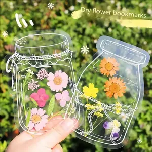 Flower Bookmark, 1 Count Transparent Embossed Leaves Bookmark, DIY Handmade Dried Flower Bookmark, Arts & Crafts Supplies