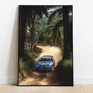 Rally Forest Poster | Subaru Impreza Racing Art  Poster, Product without No Frame