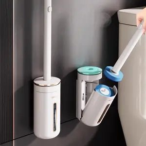 Toilet Brush Replacement Set, Disposable Toilet Brush and Handle Set, Bathroom Cleaning Tool, Hygiene Cleaning System for Toilets Sinks Bathtubs Wash Basins, Toilet Wand, Bathroom Supplies