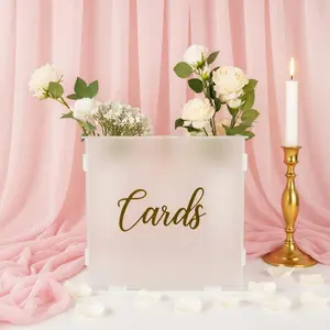 Wedding Card Box, Frosted Card Box for Wedding Reception, Honey Moon Fund Box Money Box for Bridal Shower Decorations Party Reception Anniversary and Other Occasions