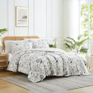 Southshore Fine Living Bayberry Reversible Oversized 2-Piece Duvet Cover Set Ivory Twin / Twin XL