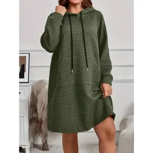 Large plaid knitted women’s long skirt, casual loose hat style, comfortable and fashionable for everyday wear, one-piece garment