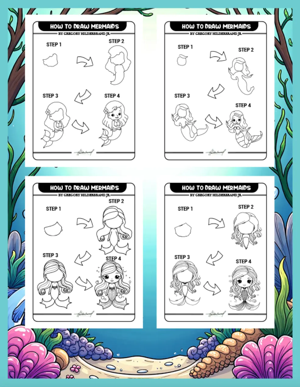 How to Draw Mermaids: Easy Step-by-Step Lessons for Kids and Beginners