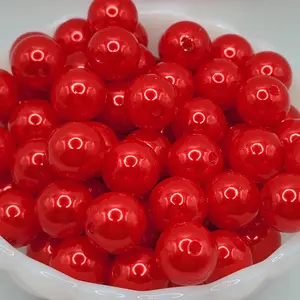 16mm red pearl beads, 10 piece