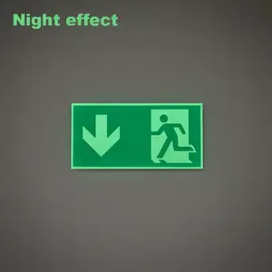 Glow in The Dark Emergency Exit Sign, Durable PE Fire & Evacuation Indicator for Workshops, Offices, Public Spaces, Home Decor