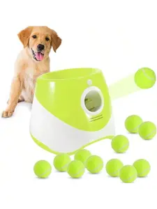 Automatic Dog Ball Launcher for Small-Medium Dogs, 3 Adjustable Distances, 3 x 2-in Mini Tennis Balls, Durable Indoor-Outdoor Interactive Pet Play Toy