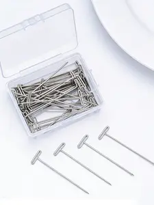Wig T Pins Stainless Steel Wig Fixing Pins For Mannequin Head Styling Hair Weave Extension T Shape Needles Salon Hairdressing Tools DIY Craft Blocking Pins