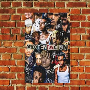 Bold Design XXXTentacion Collage Wall Art, XXXTentacioN Poster - Vibrant Music Artist Themed Decor for Bars, Room Posters
