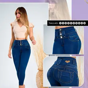 Ref HA23 Golden Hart Jeans High Waist Design with Buttons Versatile Fashion Women's Denim Tallas 6-24 Available